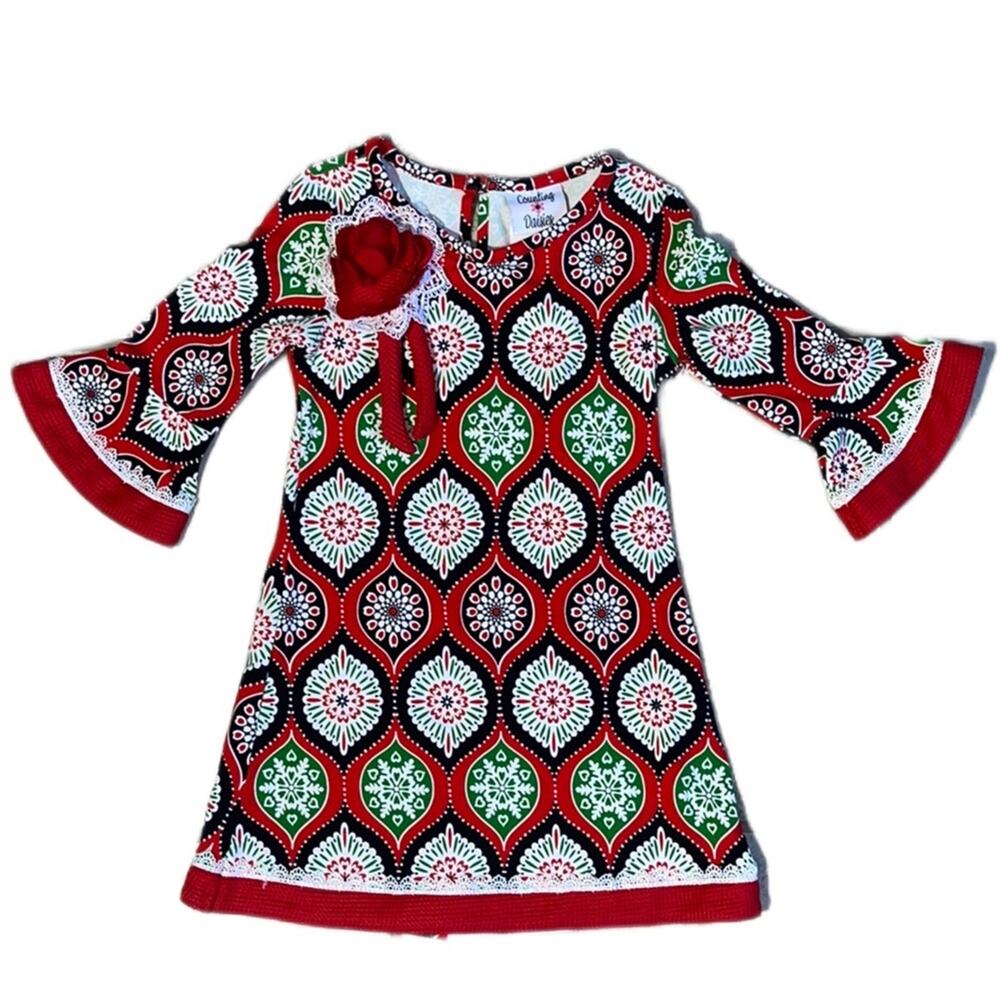 Country‎ Daisies Holiday Bell Sleeve Dress 4